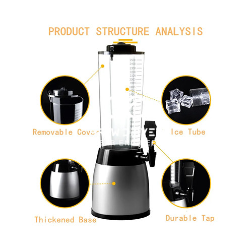 2.5 Liters Beer Tower Dispenser with LED Light